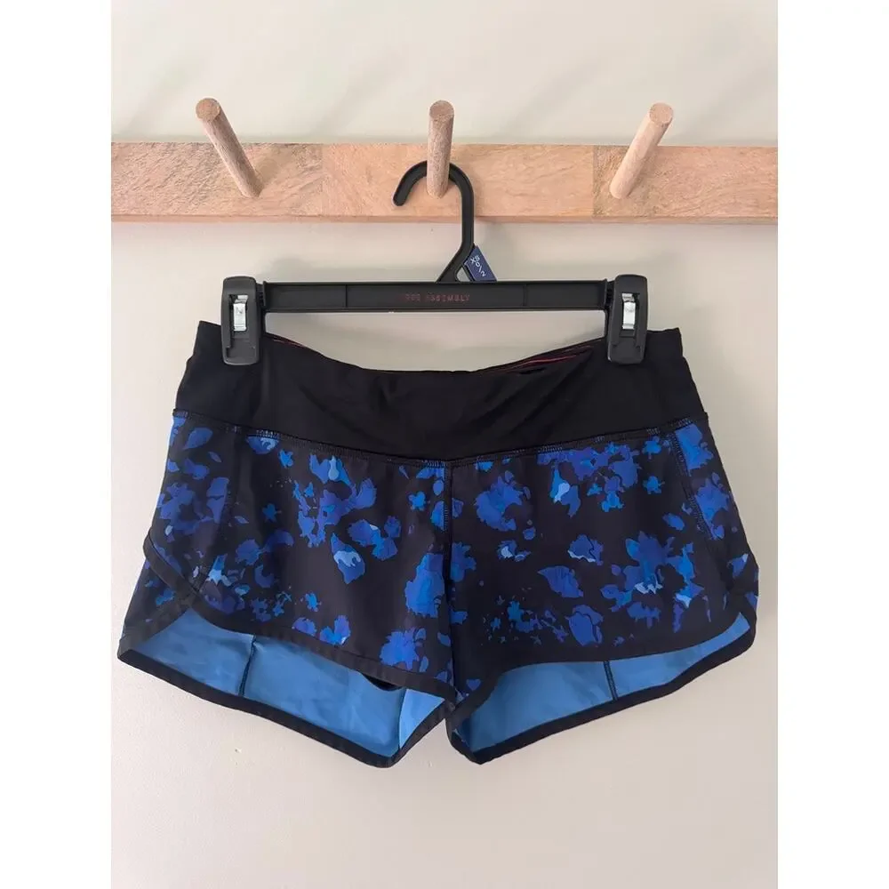 Lululemon Run Speed Short Size 4 Dandy Digie Porcelaine Black 2.5